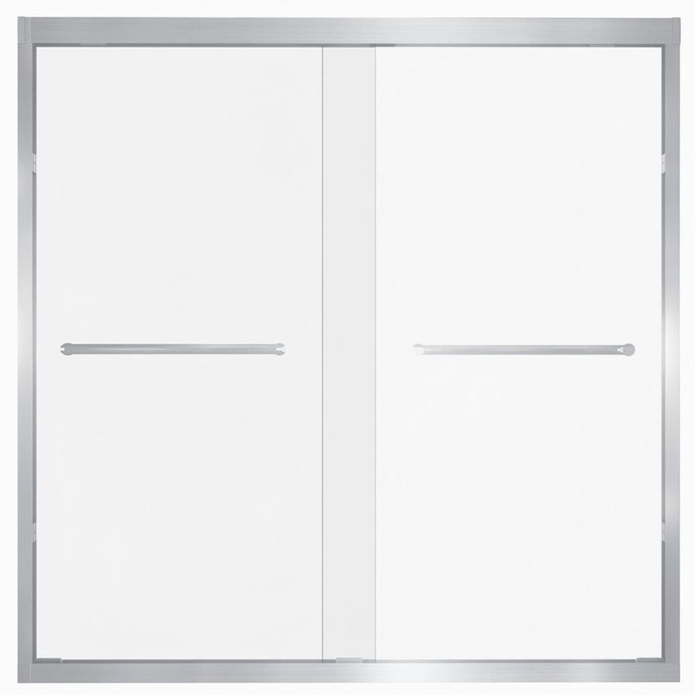 Set of Two Aluminum and Tempered Glass Shower Doors