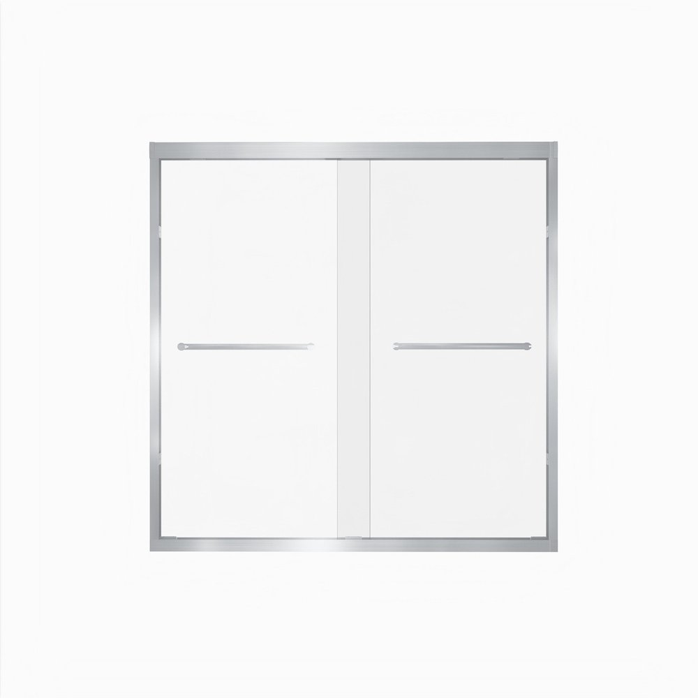 Set of Two Aluminum and Tempered Glass Shower Doors