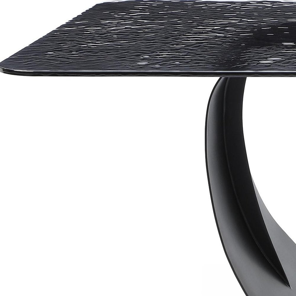 Black Glass and Brass Double Geo Pedestal Base Dining Table - 94-inch