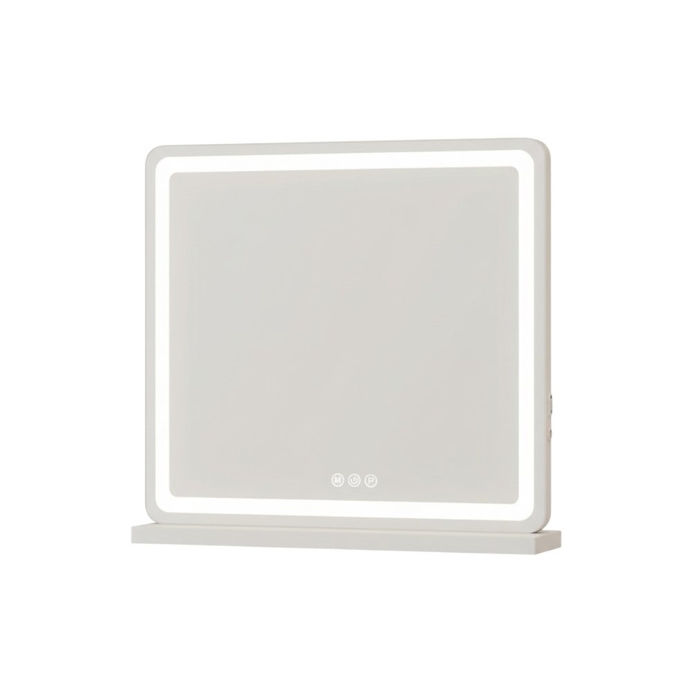 Lighted Freestanding Frameless Makeup Shaving Tabletop Mirror with USB - 22-inch