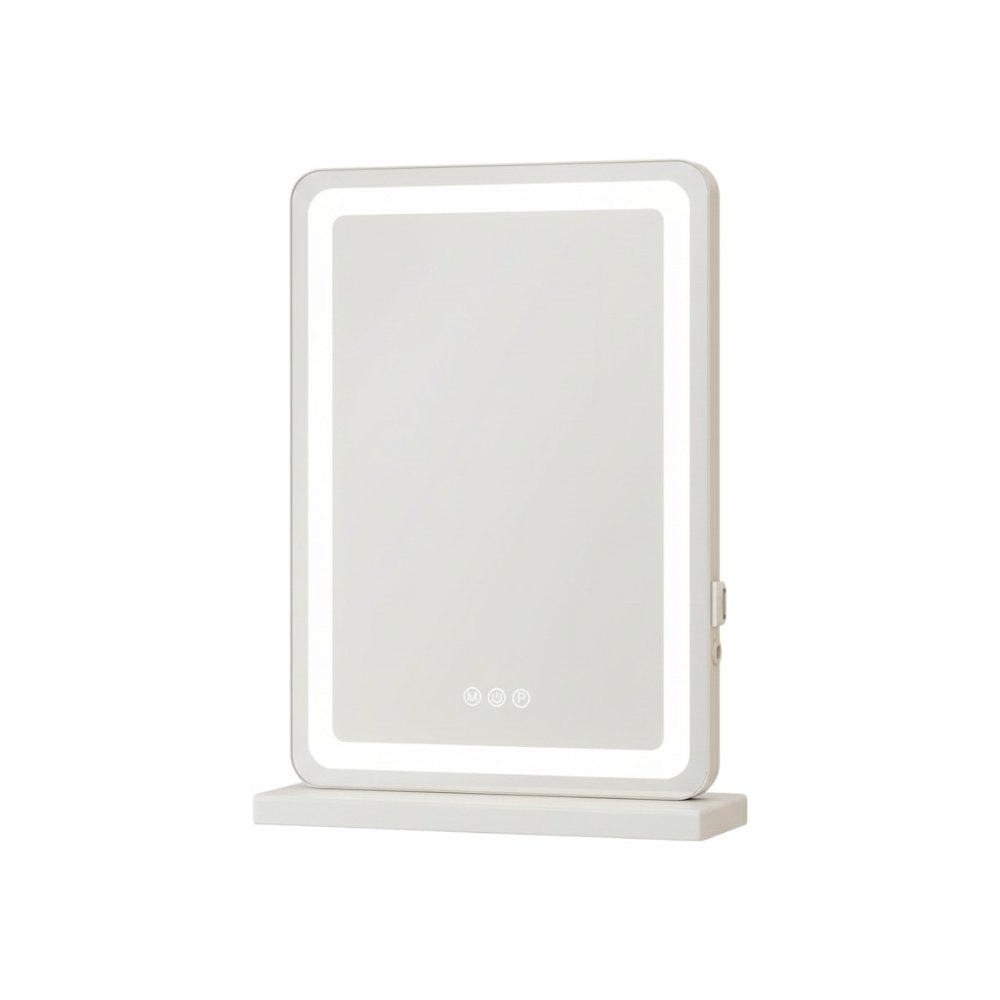 Lighted Freestanding Frameless Makeup Shaving Tabletop Mirror with USB - 18-inch
