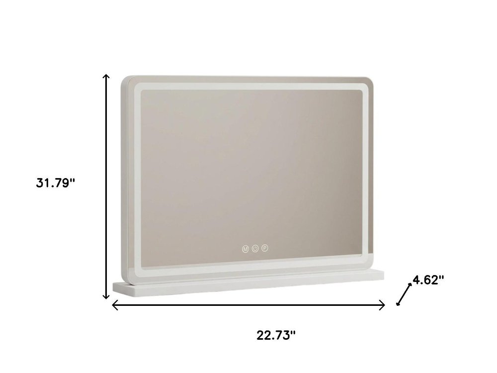 Clear Lighted Freestanding Frameless Makeup Shaving Tabletop Mirror - 23-inch