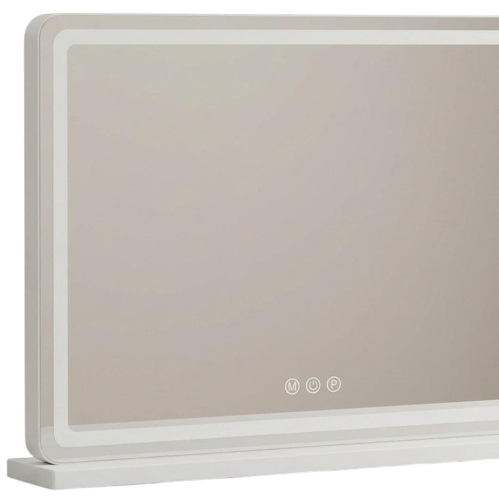 Clear Lighted Freestanding Frameless Makeup Shaving Tabletop Mirror - 23-inch