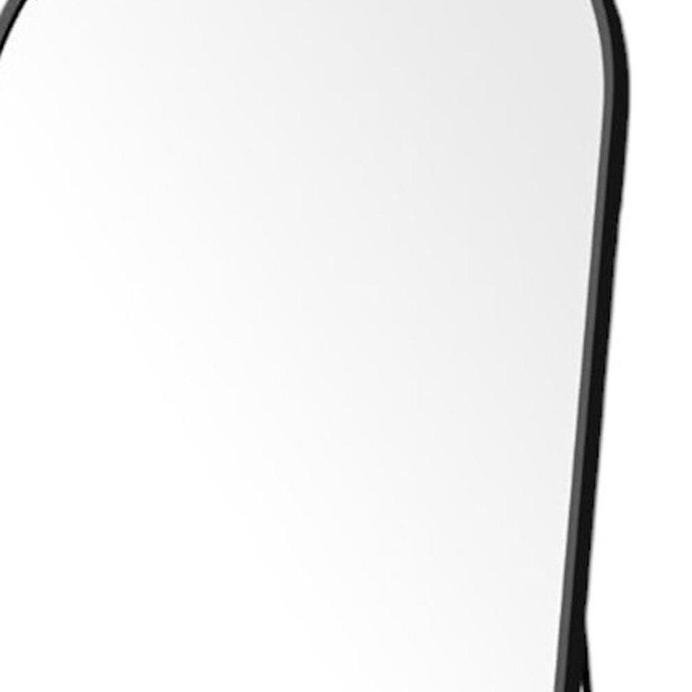 Black Metal Arch Wall Mounted Leaning or Freestanding Framed Full Length Mirror