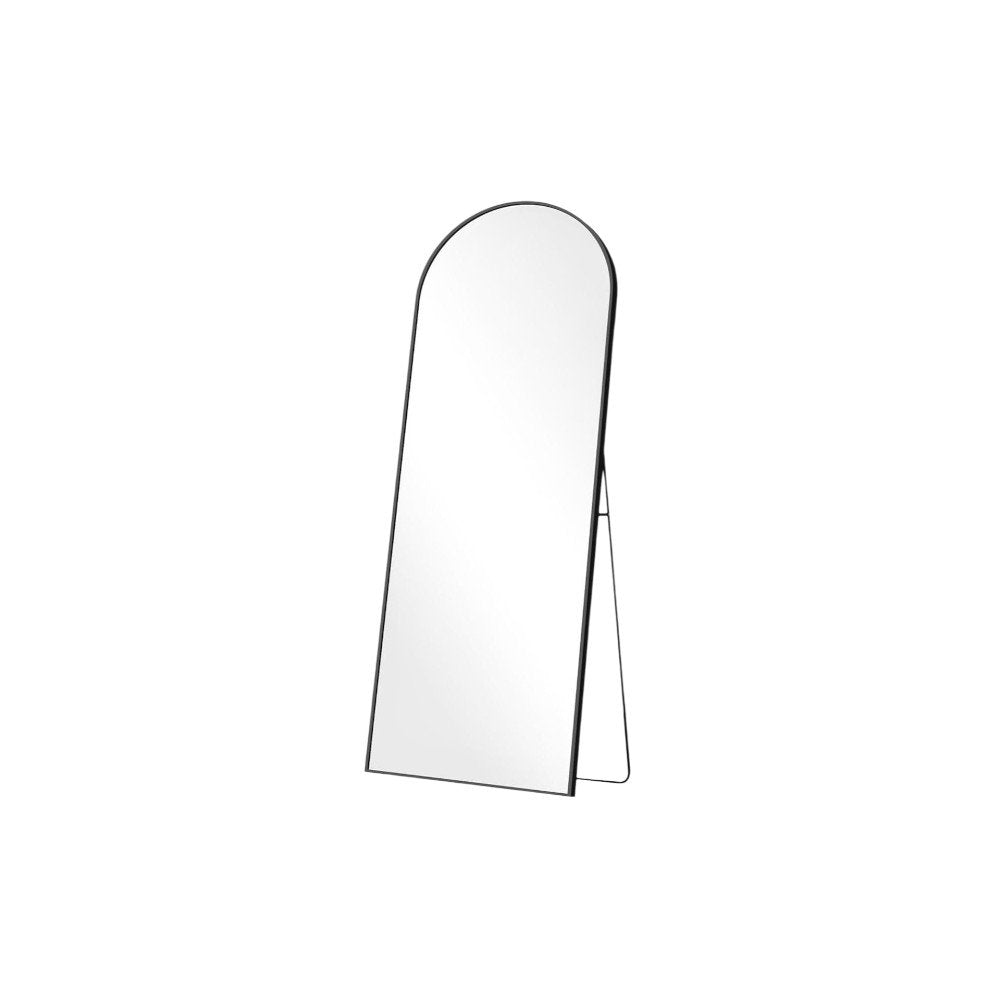 Black Metal Arch Wall Mounted Leaning or Freestanding Framed Full Length Mirror