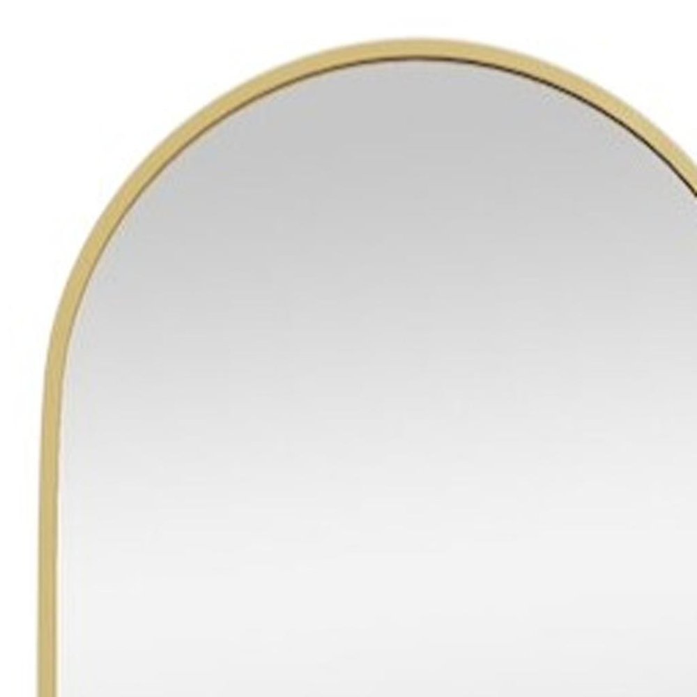 Gold Metal Arch Wall Mounted Leaning or Freestanding Framed Full Length Mirror