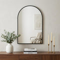 Black Metal Arch Framed Accent Mirror - 30-inch
