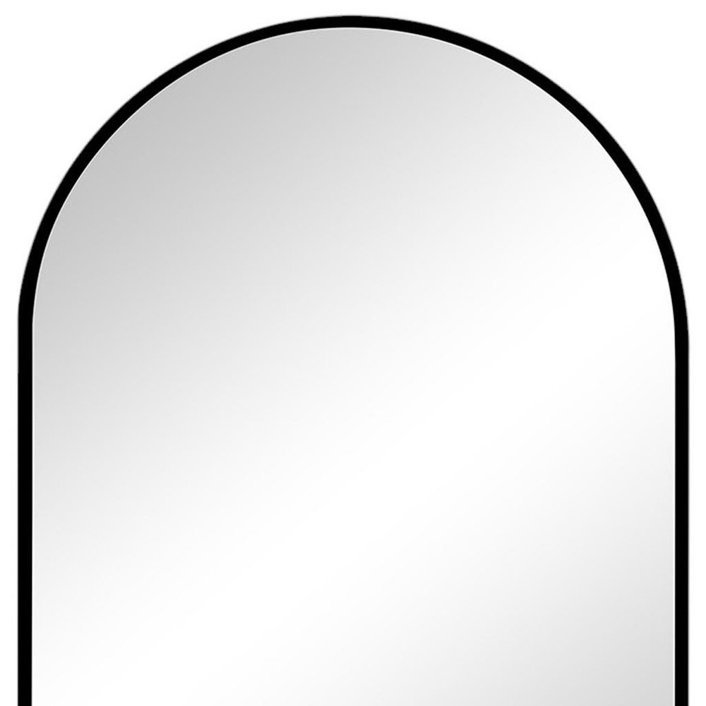 Black Metal Arch Framed Accent Mirror - 30-inch