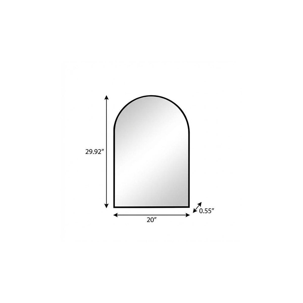 Black Metal Arch Framed Accent Mirror - 30-inch