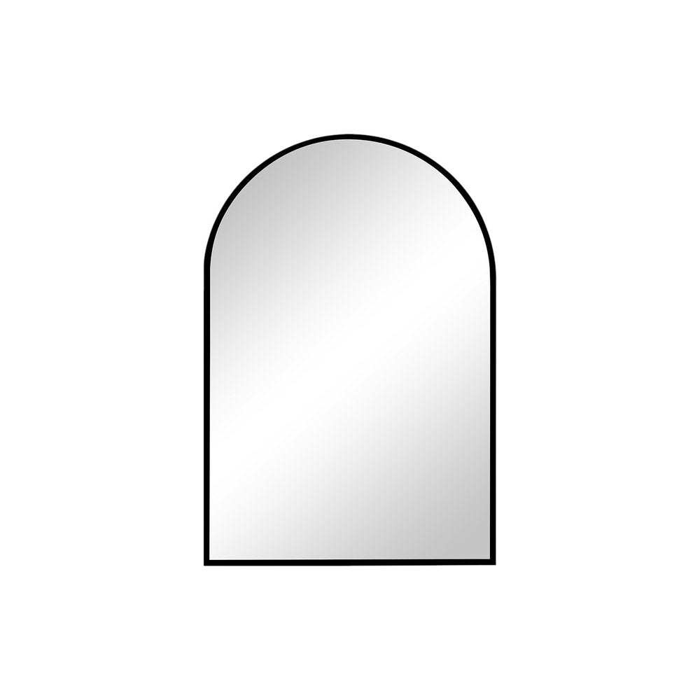 Black Metal Arch Framed Accent Mirror - 30-inch