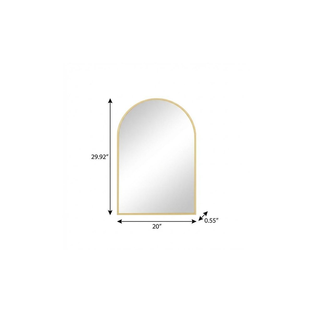 Gold Metal Arch Framed Accent Mirror - 30-inch