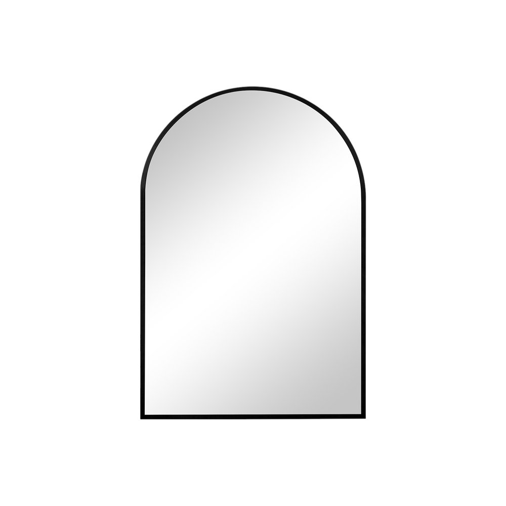 Black Metal Arch Framed Accent Mirror - 35-inch