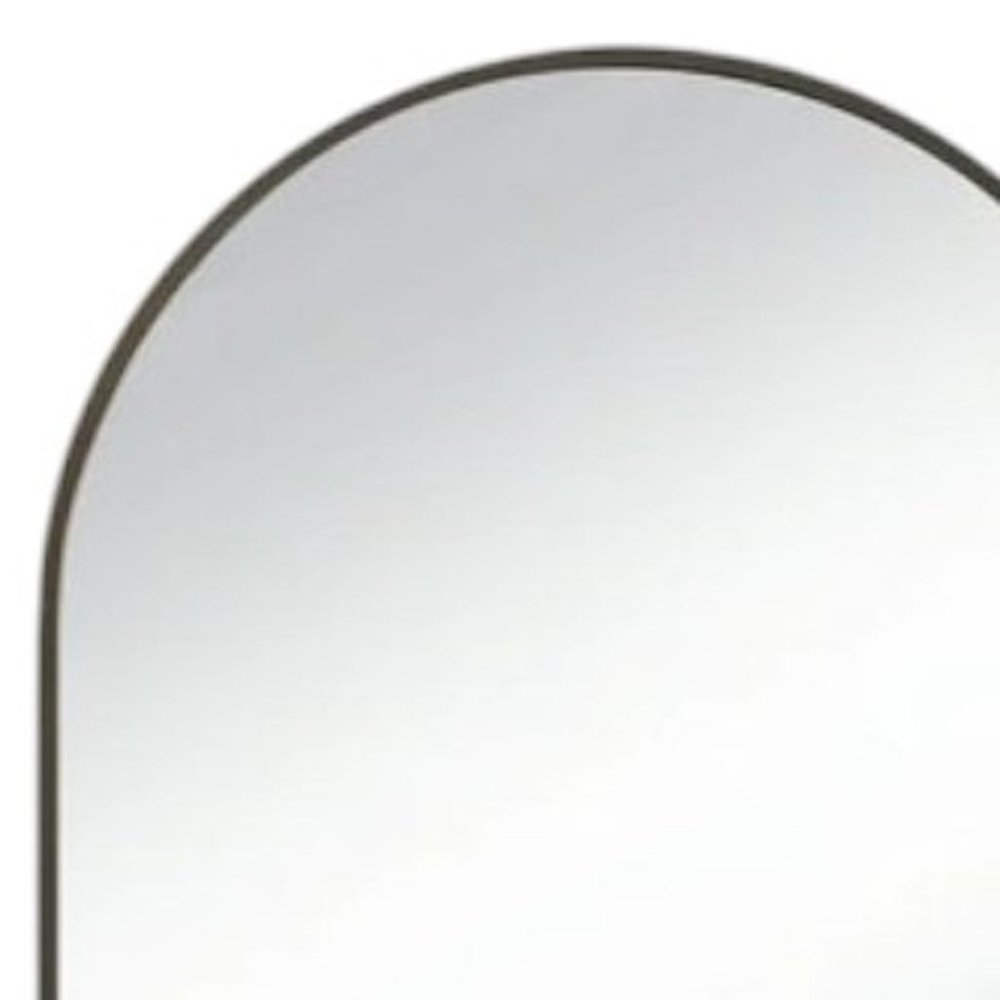 Black Metal Arch Framed Accent Mirror - 35-inch