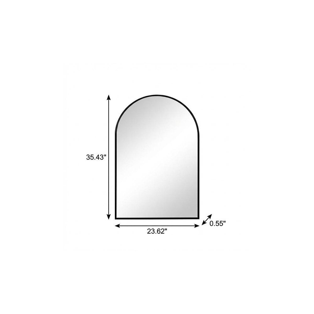 Black Metal Arch Framed Accent Mirror - 35-inch