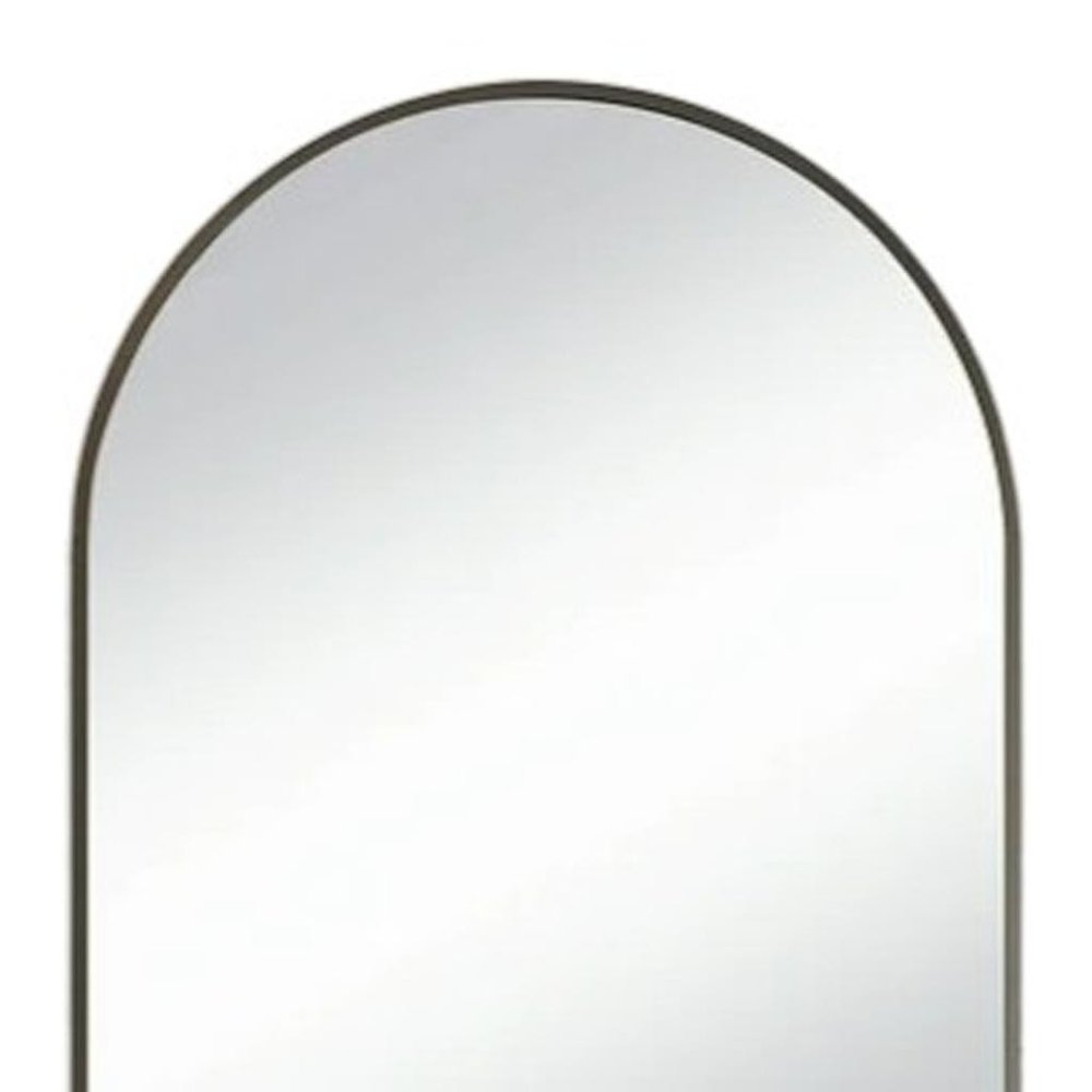 Black Metal Arch Framed Accent Mirror - 35-inch