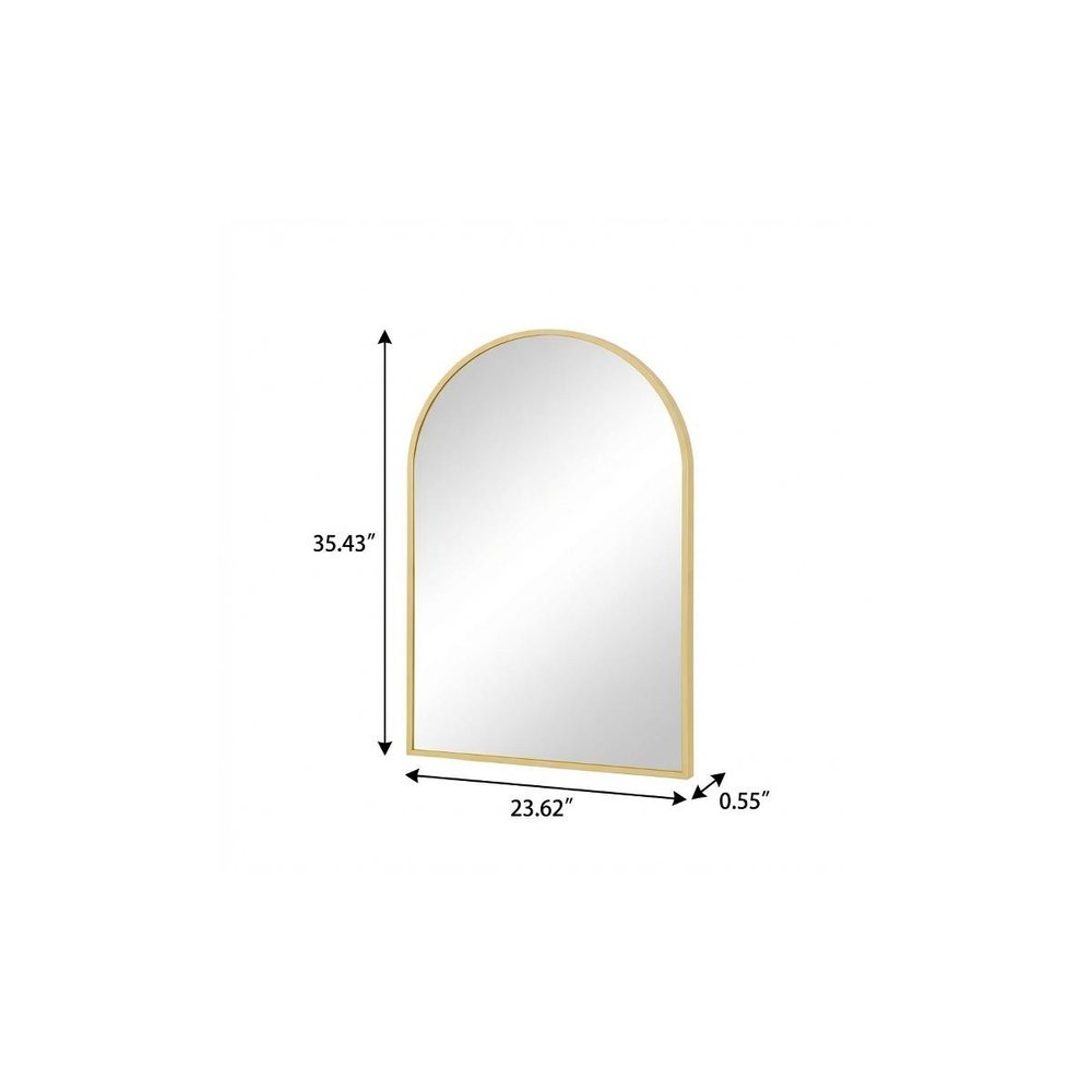 Gold Metal Arch Framed Accent Mirror - 35-inch