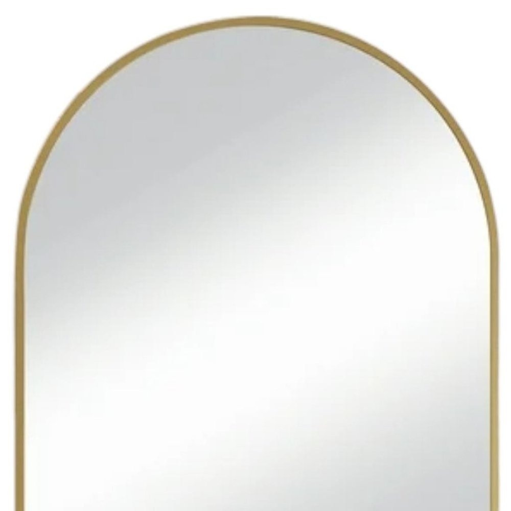 Gold Metal Arch Framed Accent Mirror - 35-inch