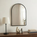 Black Metal Arch Framed Accent Mirror - 38-inch