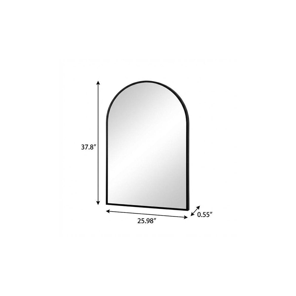 Black Metal Arch Framed Accent Mirror - 38-inch