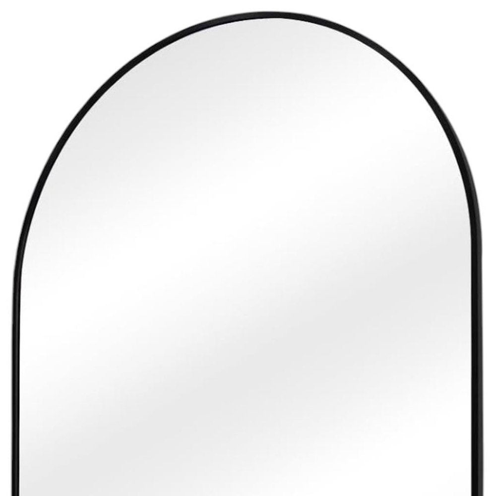 Black Metal Arch Framed Accent Mirror - 38-inch