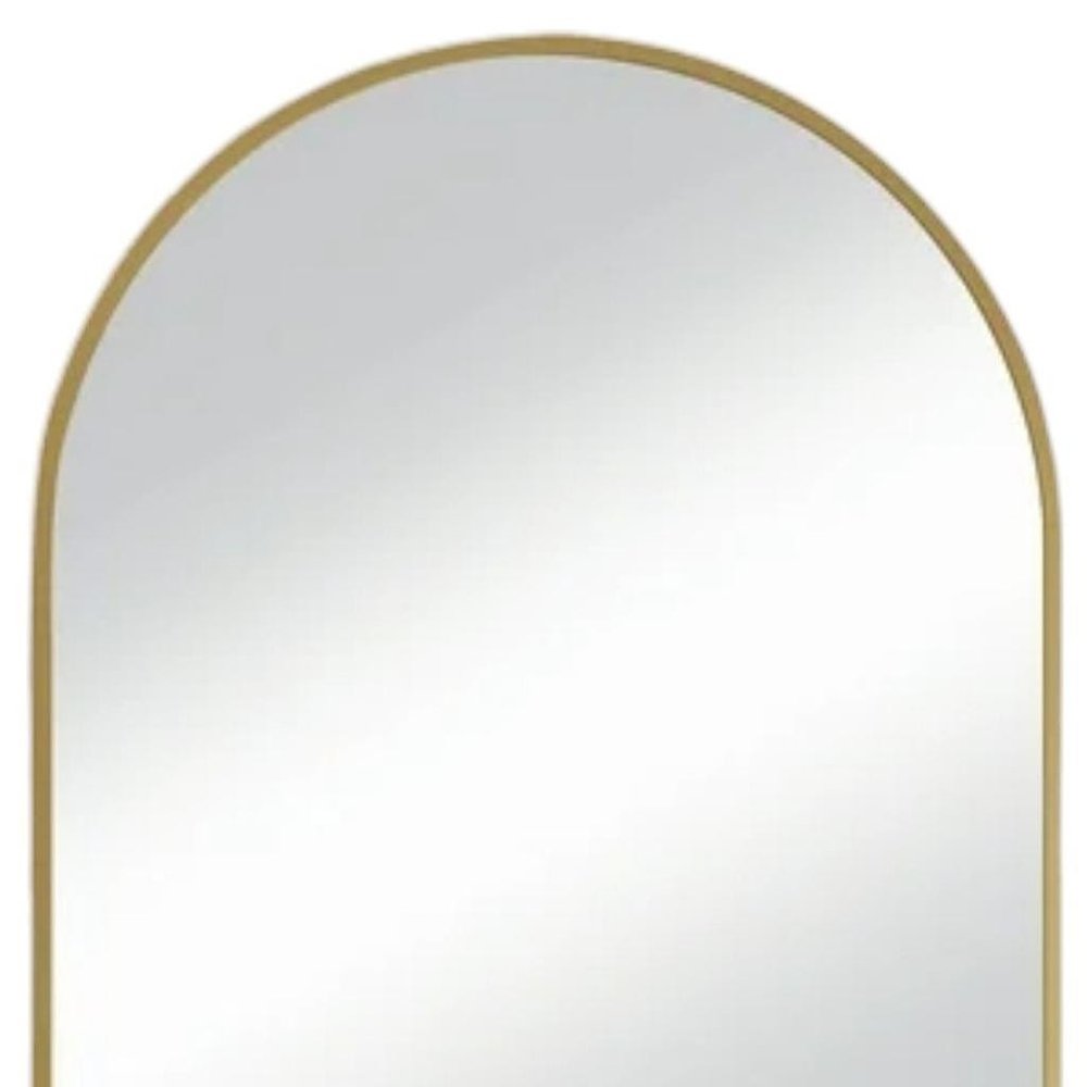 Gold Metal Arch Framed Accent Mirror - 38-inch