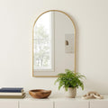 Gold Metal Arch Framed Accent Mirror - 38-inch