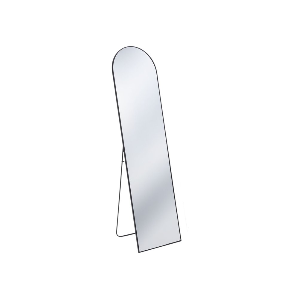 Black Metal Arch Wall Mounted Leaning or Freestanding Framed Full Length Mirror