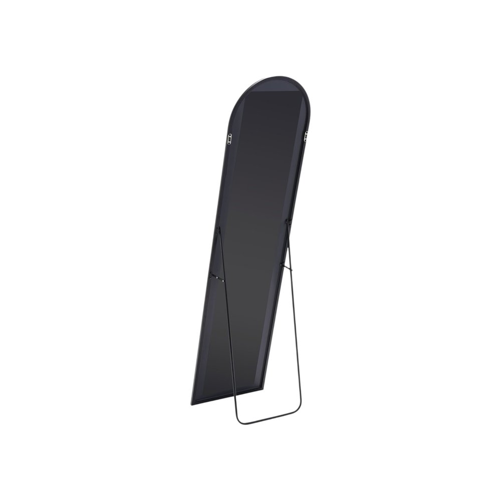 Black Metal Arch Wall Mounted Leaning or Freestanding Framed Full Length Mirror