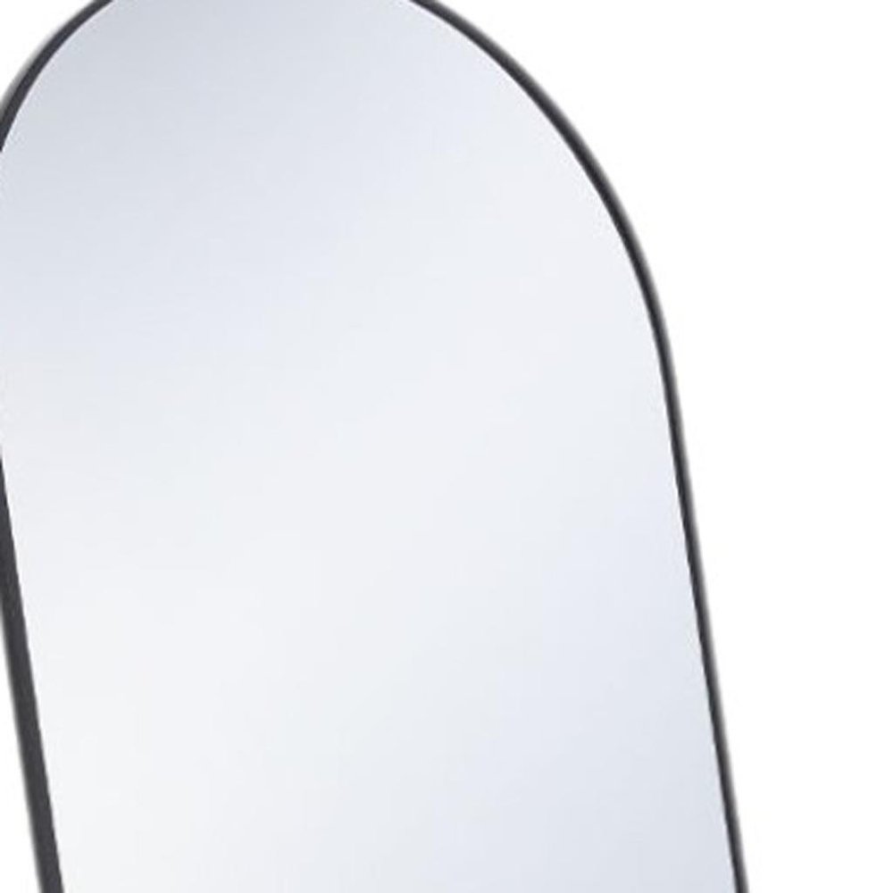 Black Metal Arch Wall Mounted Leaning or Freestanding Framed Full Length Mirror