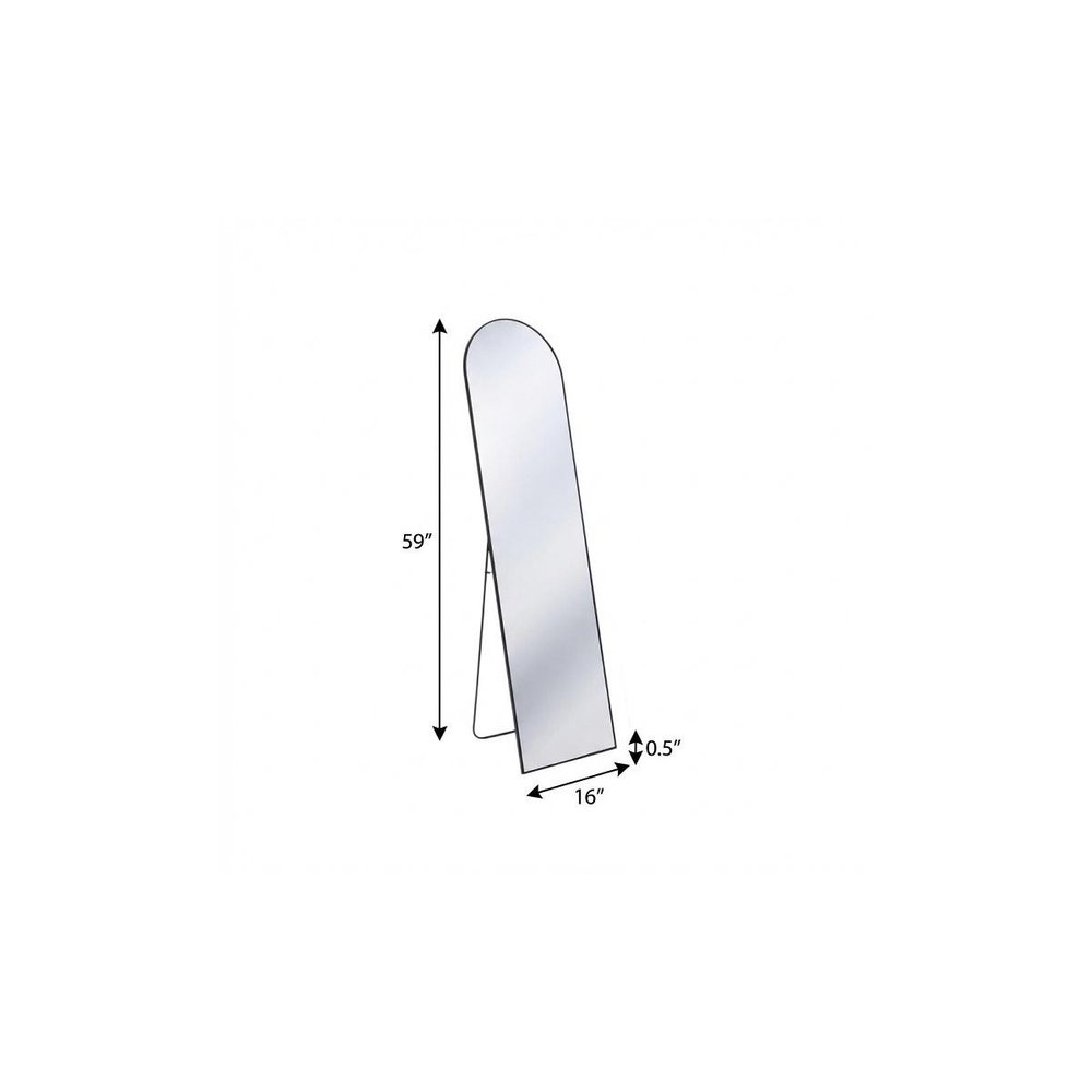 Black Metal Arch Wall Mounted Leaning or Freestanding Framed Full Length Mirror
