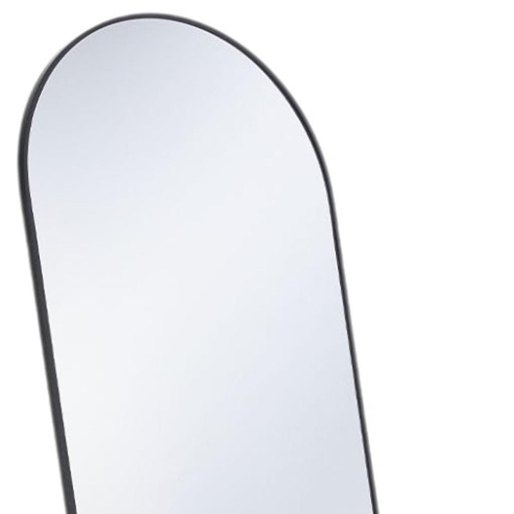 Black Metal Arch Wall Mounted Leaning or Freestanding Framed Full Length Mirror