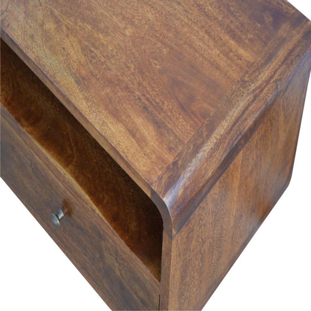 Chestnut Solid Wood Enclosed and Open Storage TV Stand - 35-inch
