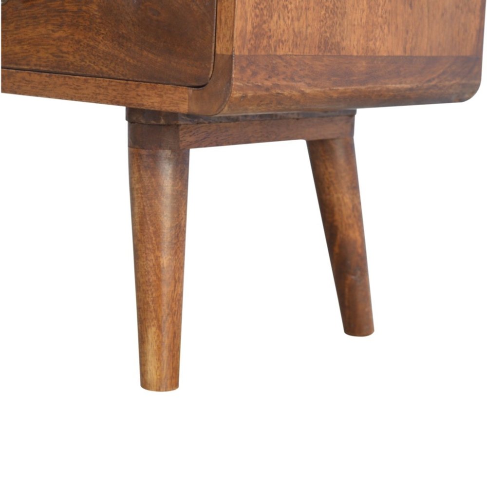 Chestnut Solid Wood Enclosed and Open Storage TV Stand - 35-inch