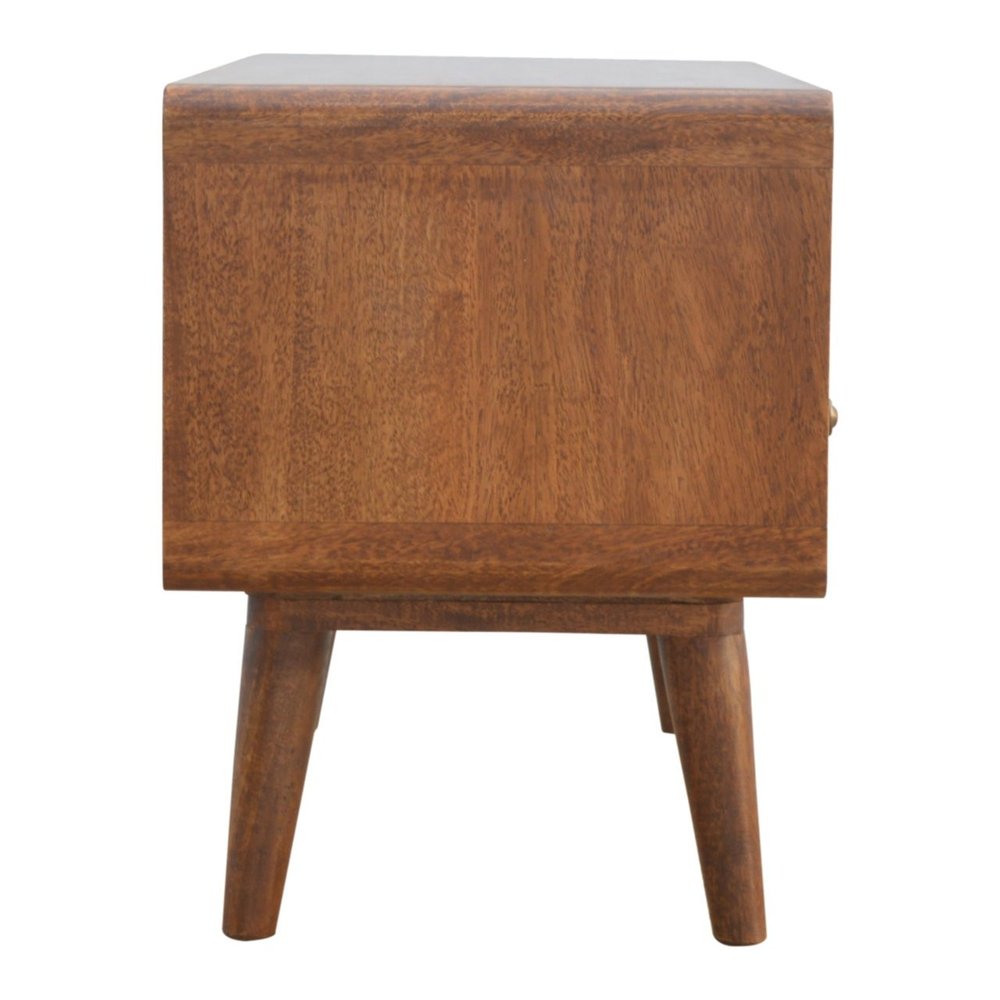 Chestnut Solid Wood Enclosed and Open Storage TV Stand - 35-inch