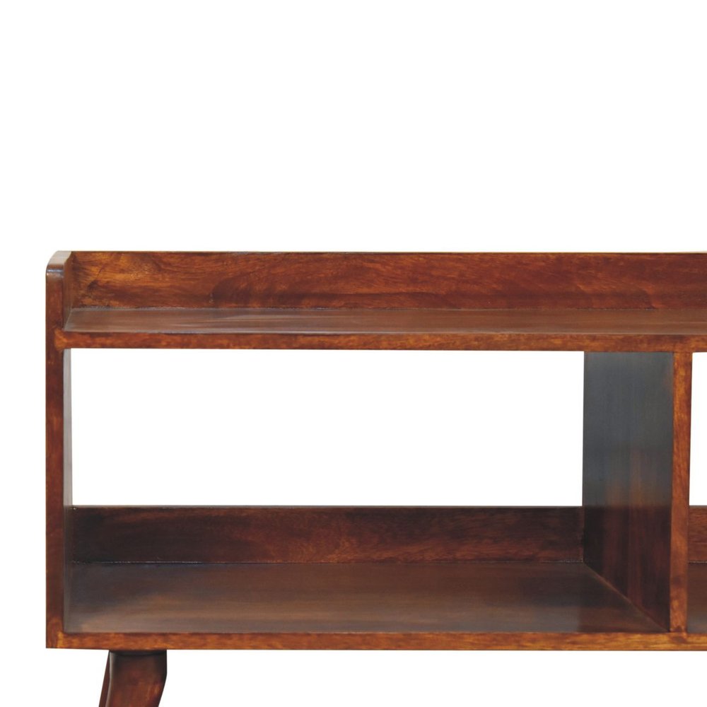 Brown Solid Wood Enclosed and Open Storage TV Stand - 45-inch