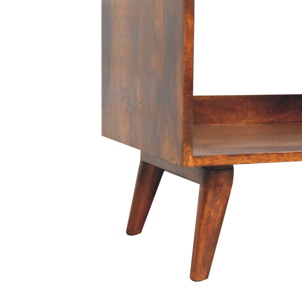 Brown Solid Wood Enclosed and Open Storage TV Stand - 45-inch
