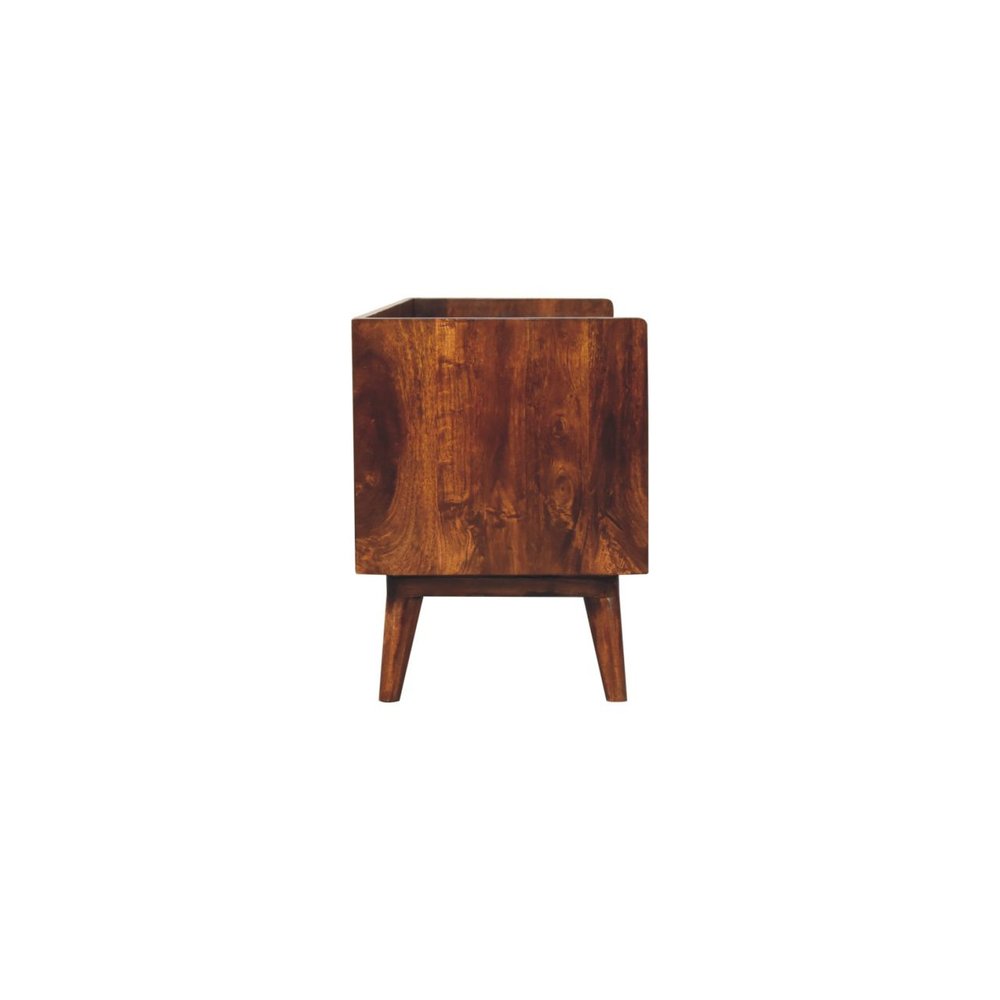 Brown Solid Wood Enclosed and Open Storage TV Stand - 45-inch