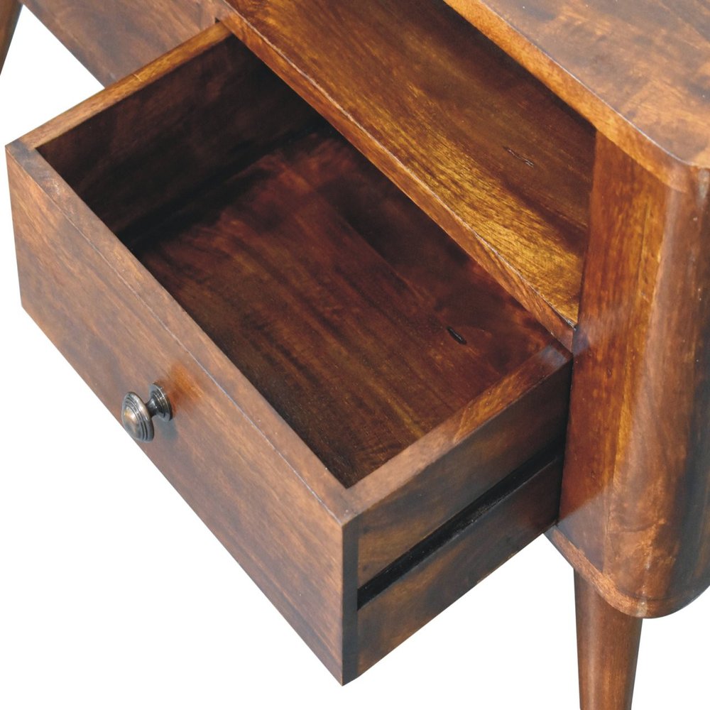 Brown Solid Wood Enclosed and Open Storage TV Stand - 35-inch