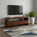 Brown Solid Wood Enclosed and Open Storage TV Stand - 43-inch