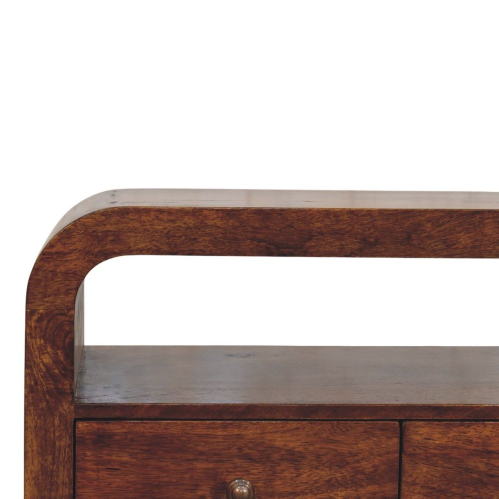 Brown Solid Wood Enclosed and Open Storage TV Stand - 43-inch