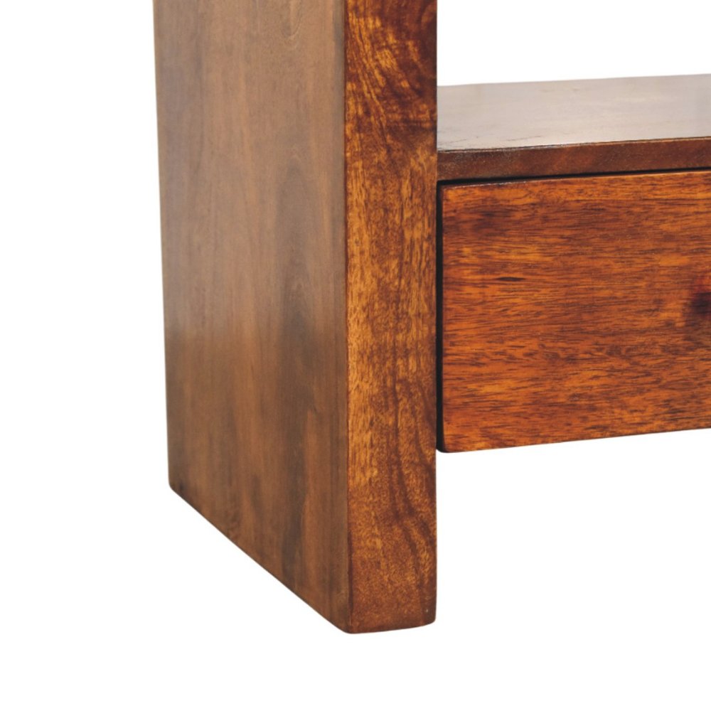 Brown Solid Wood Enclosed and Open Storage TV Stand - 43-inch