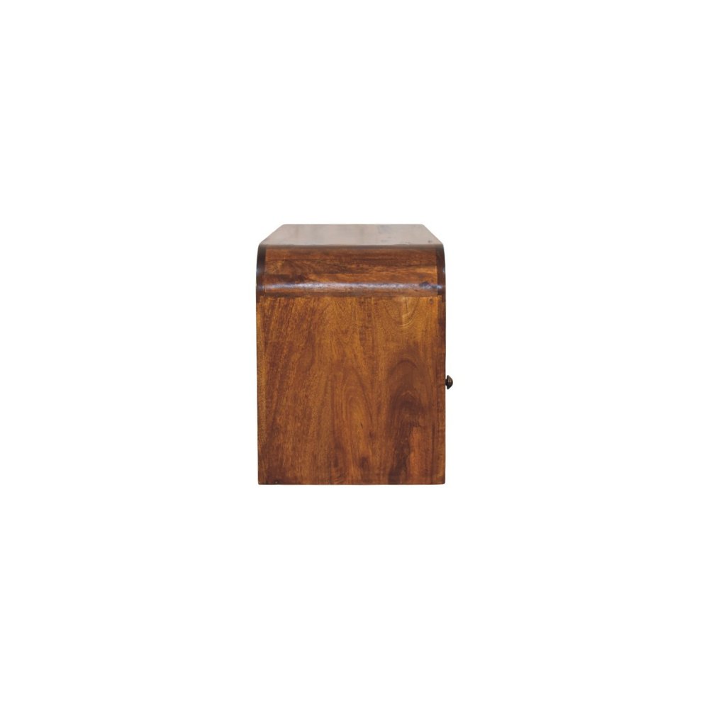 Brown Solid Wood Enclosed and Open Storage TV Stand - 43-inch