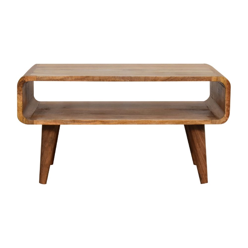 Brown Solid Wood Open Shelving TV Stand - 26-inch