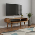 Brown Solid Wood Open Shelving TV Stand - 26-inch