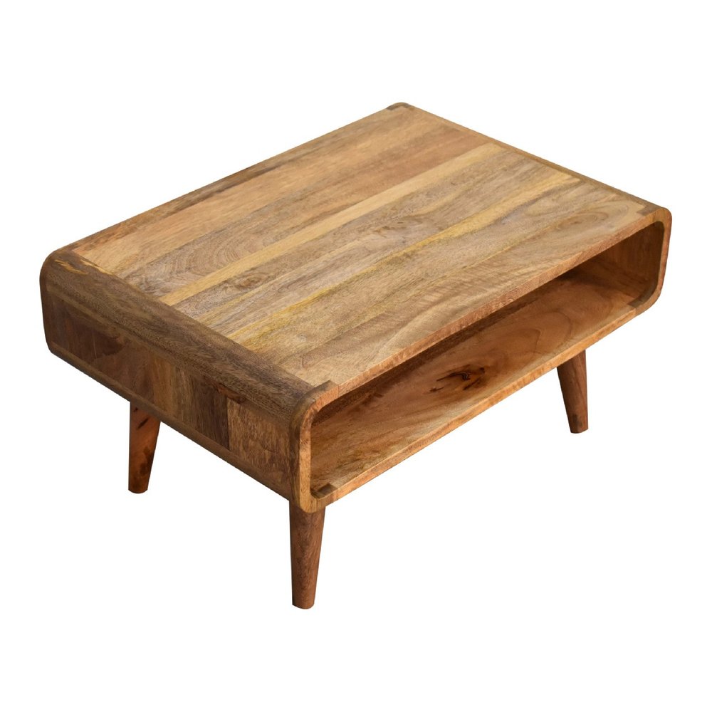 Brown Solid Wood Open Shelving TV Stand - 26-inch