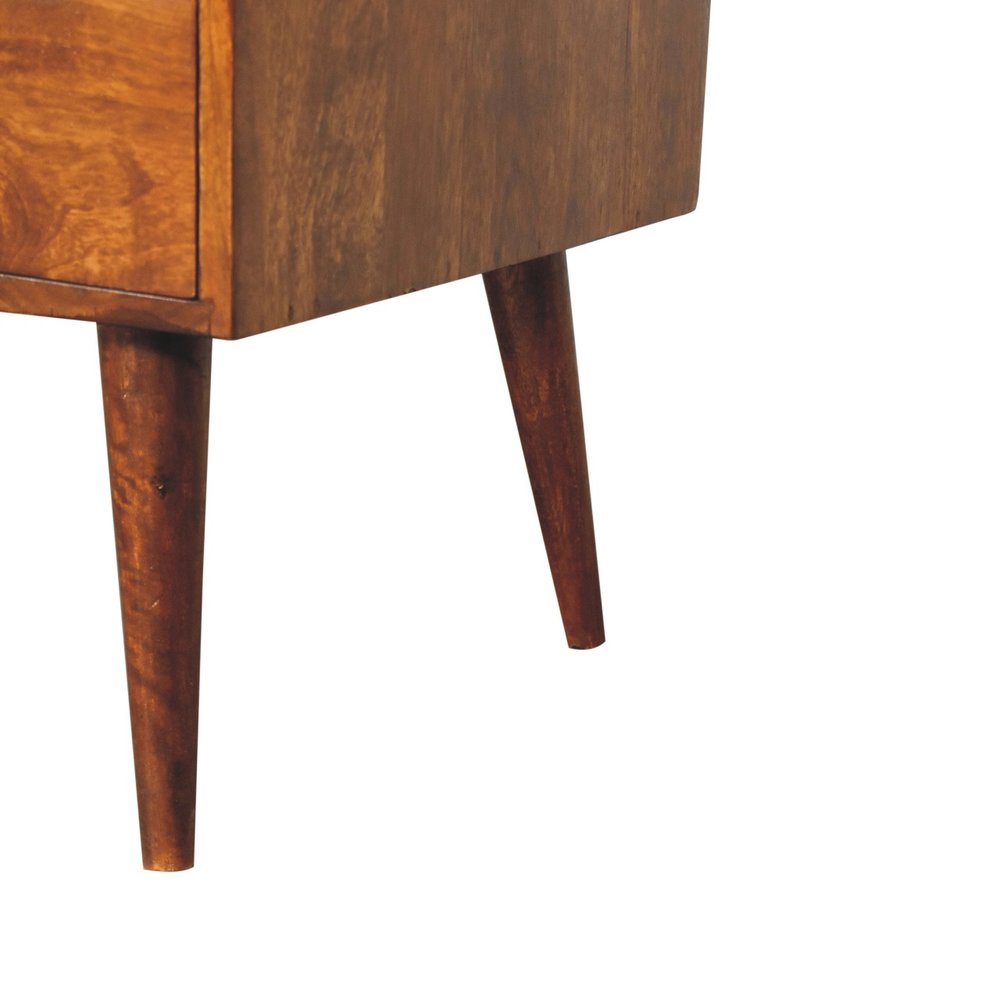 Brown Solid Wood Enclosed and Open Storage TV Stand - 39-inch