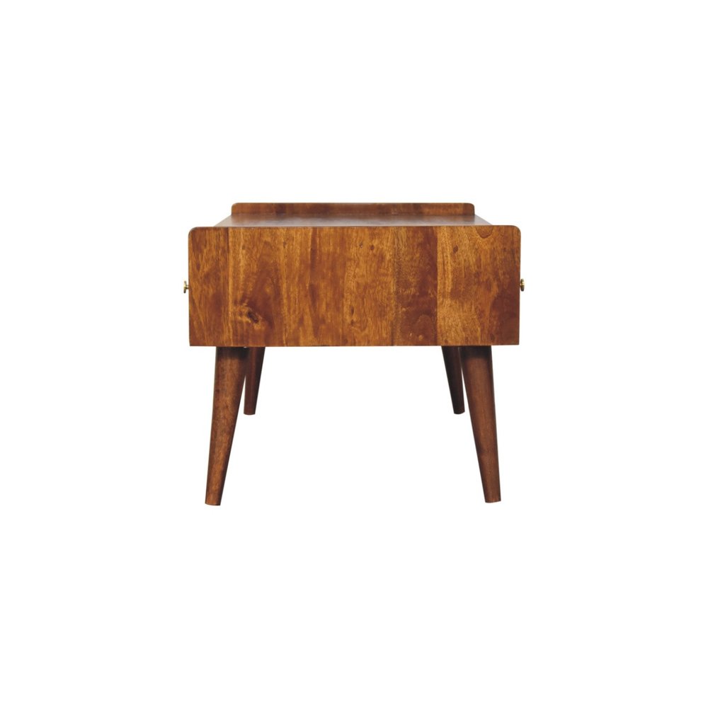 Brown Solid Wood Enclosed and Open Storage TV Stand - 39-inch