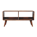 Brown Solid Wood Enclosed and Open Storage TV Stand - 39-inch