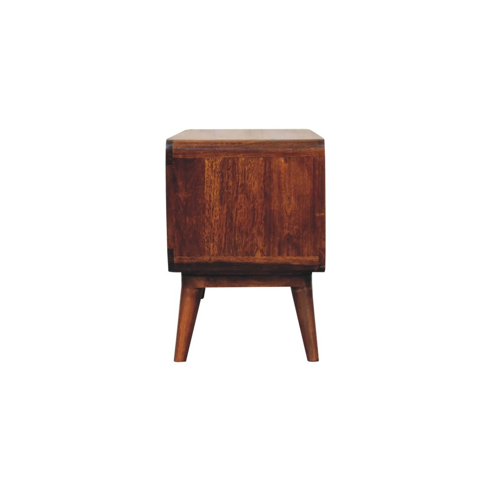 Brown Solid Wood Enclosed and Open Storage TV Stand - 39-inch