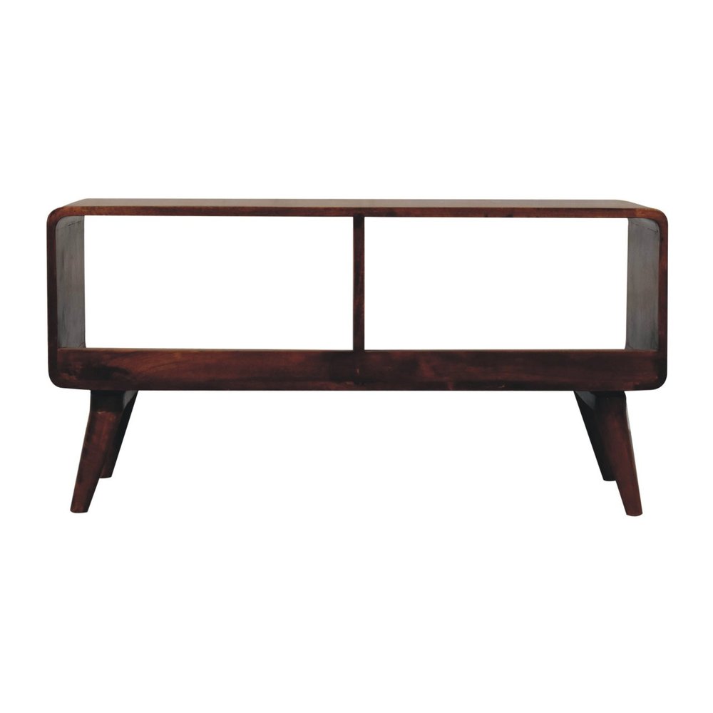 Brown Solid Wood Enclosed and Open Storage TV Stand - 39-inch